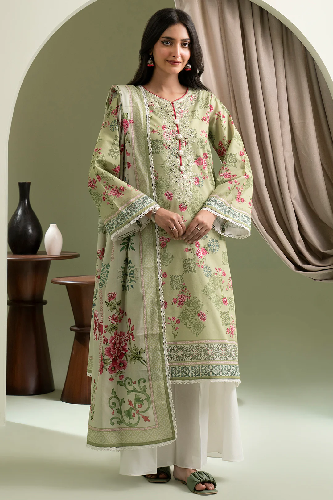 Embroidered Shirt Dupatta - 0423 - Image 2