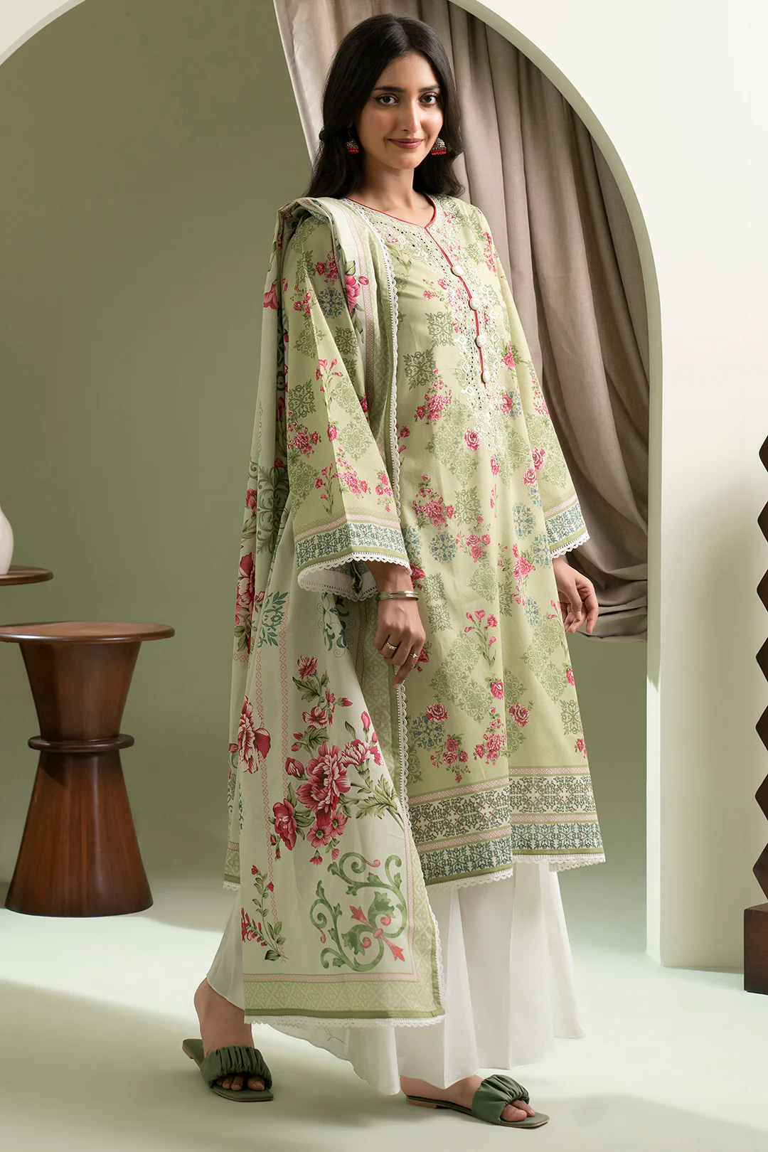 Embroidered Shirt Dupatta - 0423 - Image 4