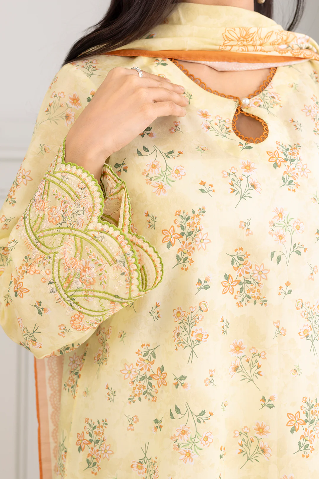 Embroidered Shirt Dupatta - 0486 - Image 3