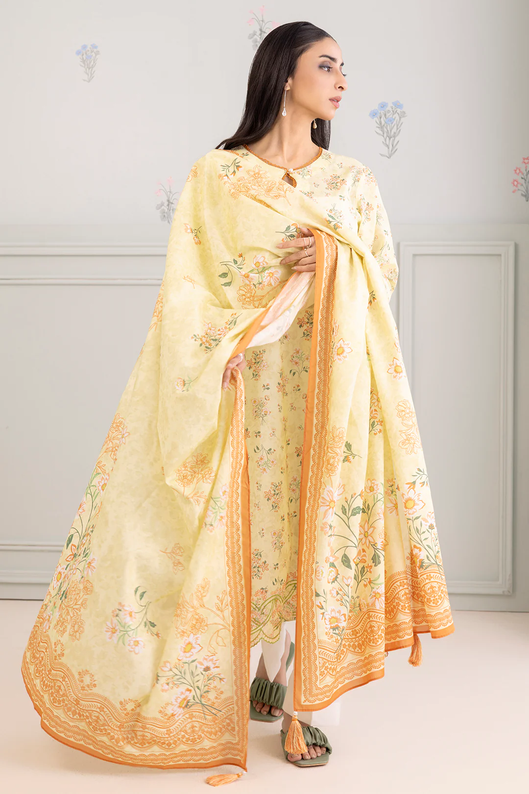 Embroidered Shirt Dupatta - 0486 - Image 5