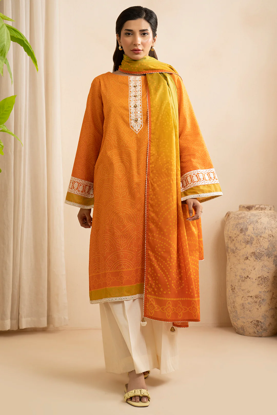 Embroidered Shirt Dupatta - 0561 - Image 3