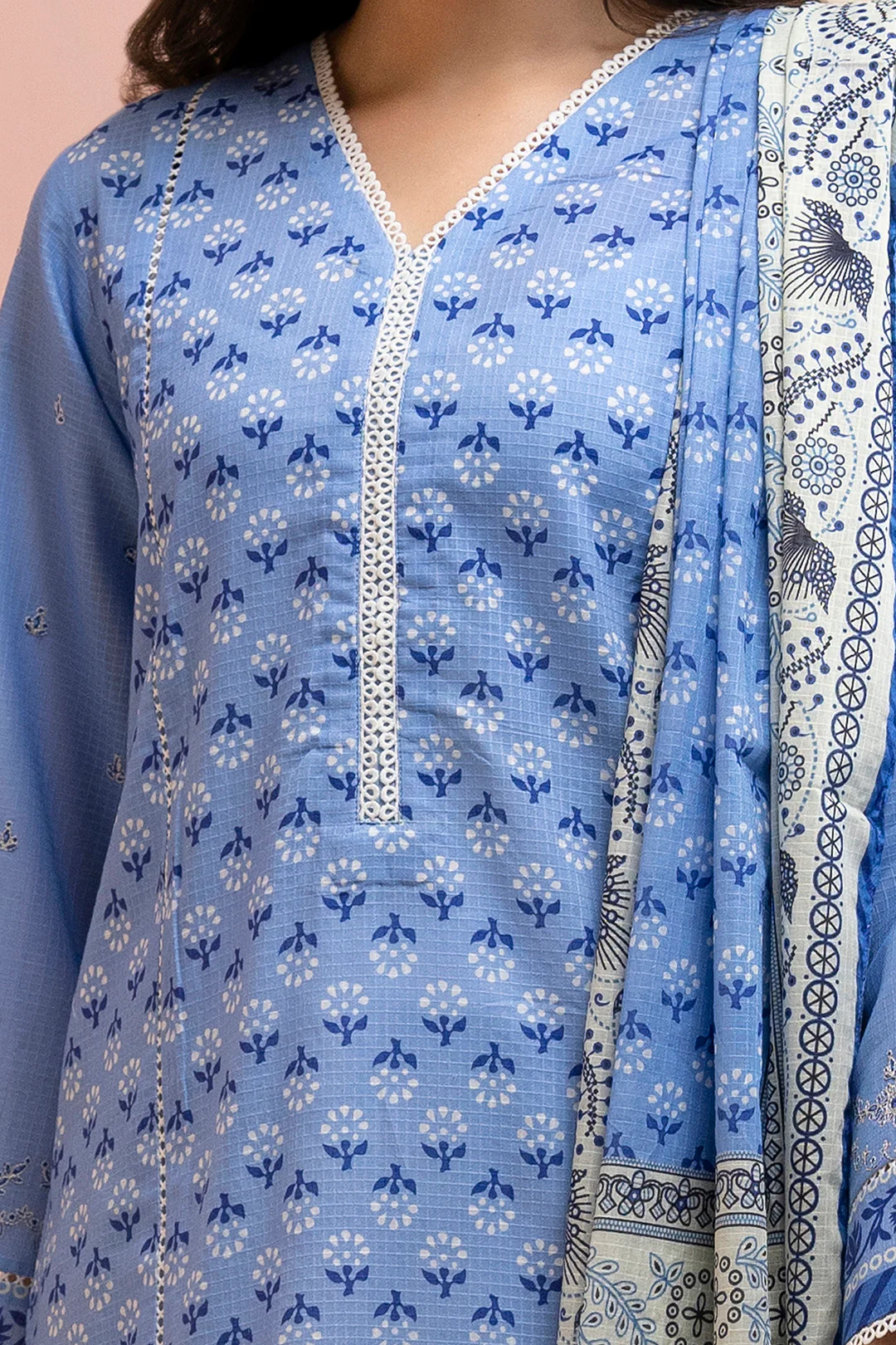 Embroidered Shirt Dupatta - 0641 - Image 4