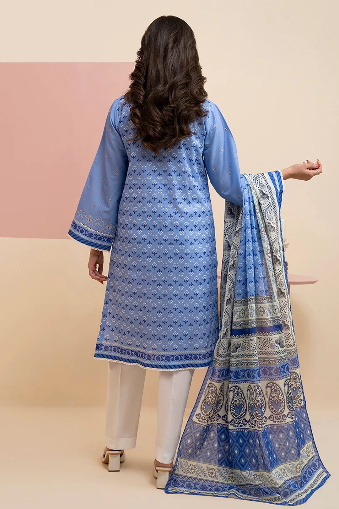 Embroidered Shirt Dupatta - 0641 - Image 5