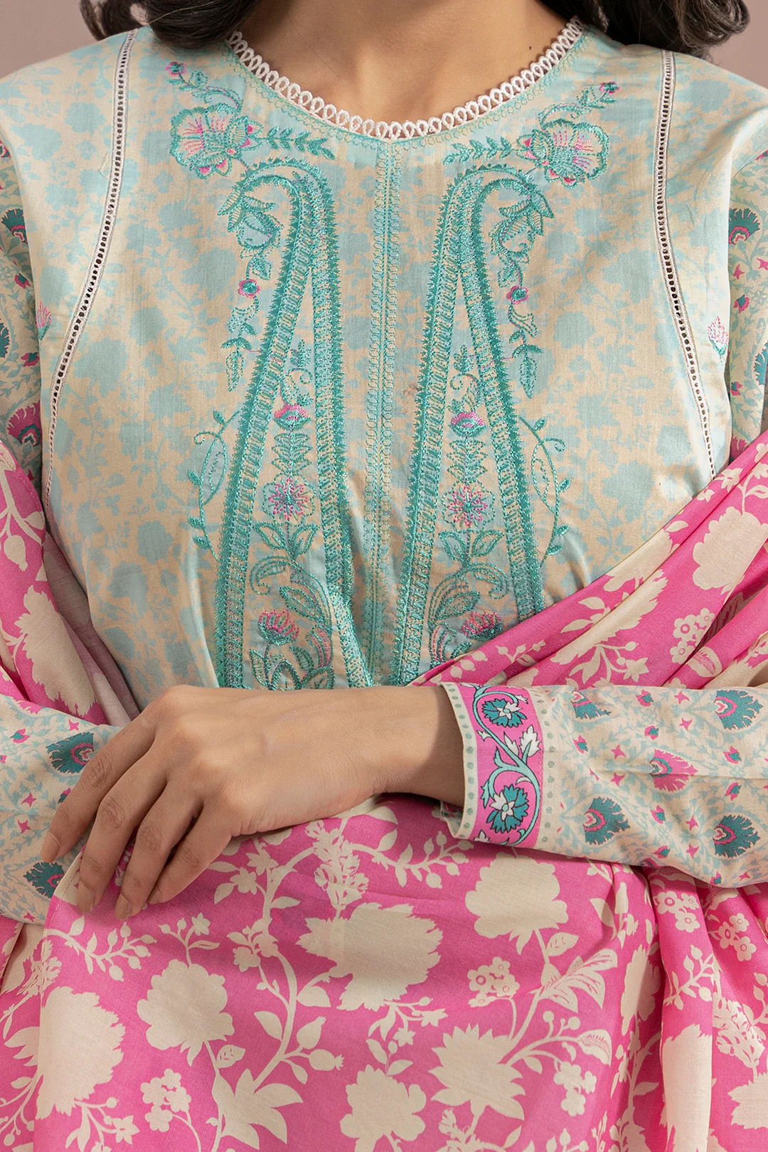 Embroidered Shirt Dupatta - 0643 - Image 4