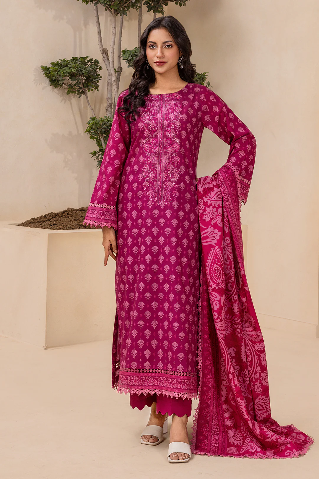Embroidered Shirt Dupatta - 0407 - Image 4