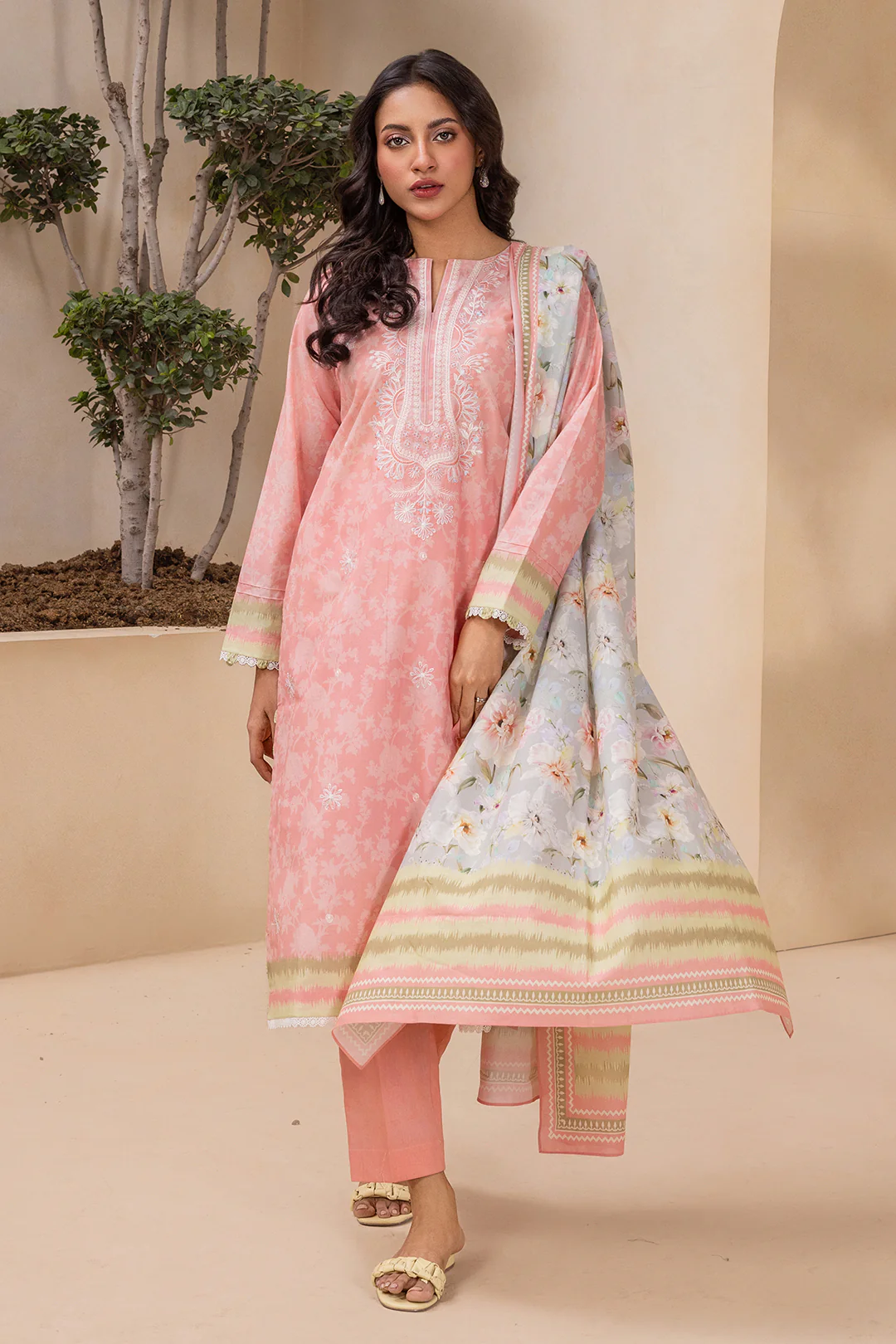 Embroidered Shirt Dupatta - 0411 - Image 2