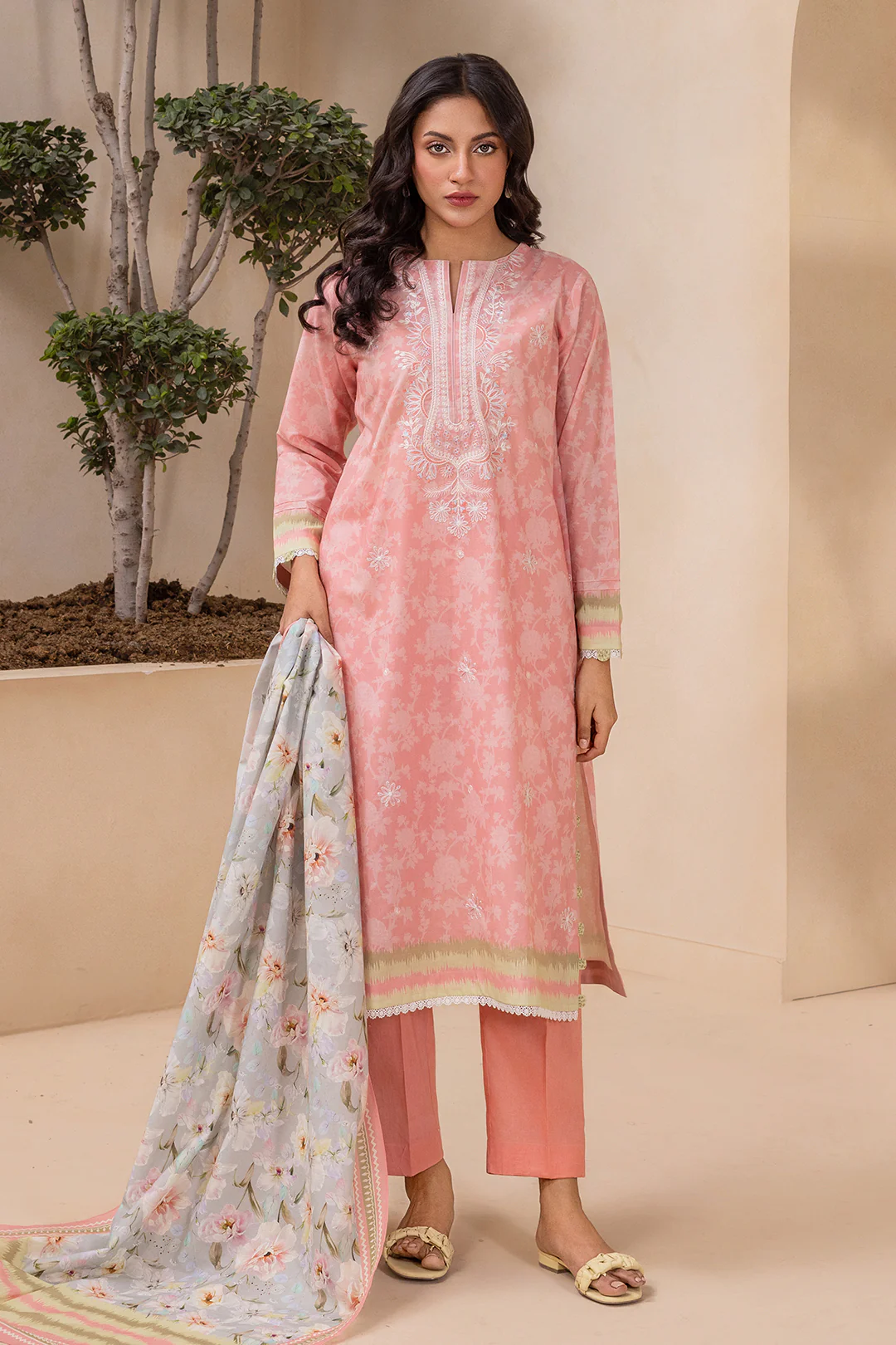 Embroidered Shirt Dupatta - 0411 - Image 3