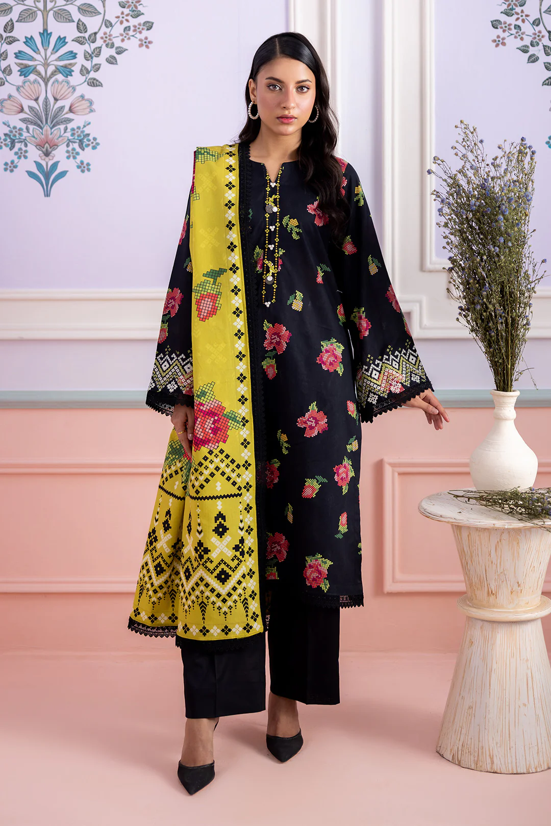 Embroidered Shirt Dupatta - 0599 - Image 5