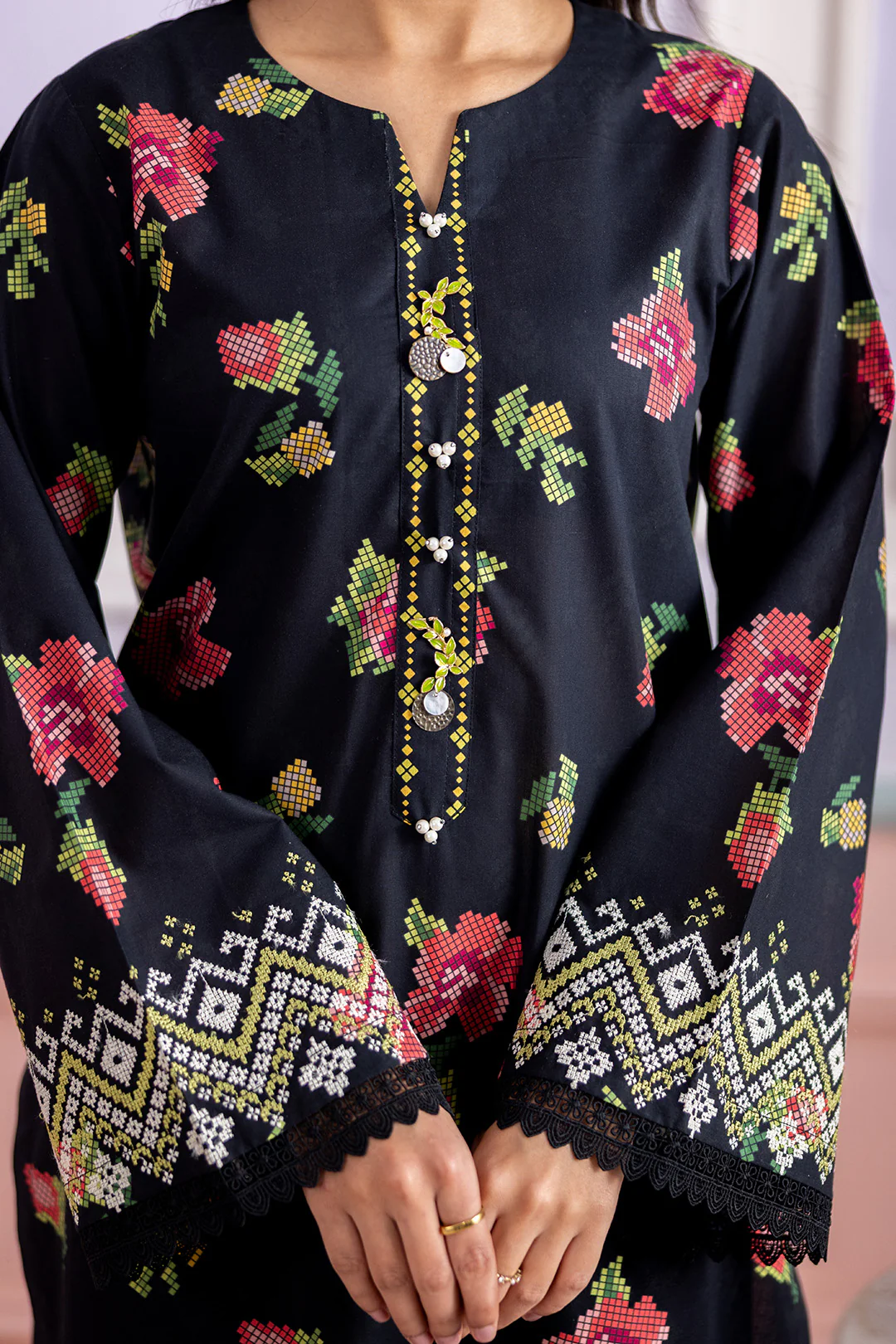 Embroidered Shirt Dupatta - 0599 - Image 6