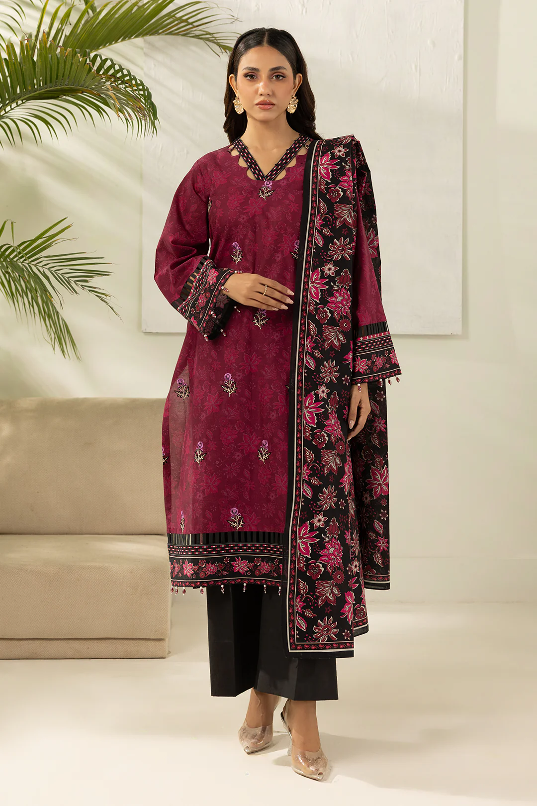 Embroidered Shirt Dupatta - 0600 - Image 2