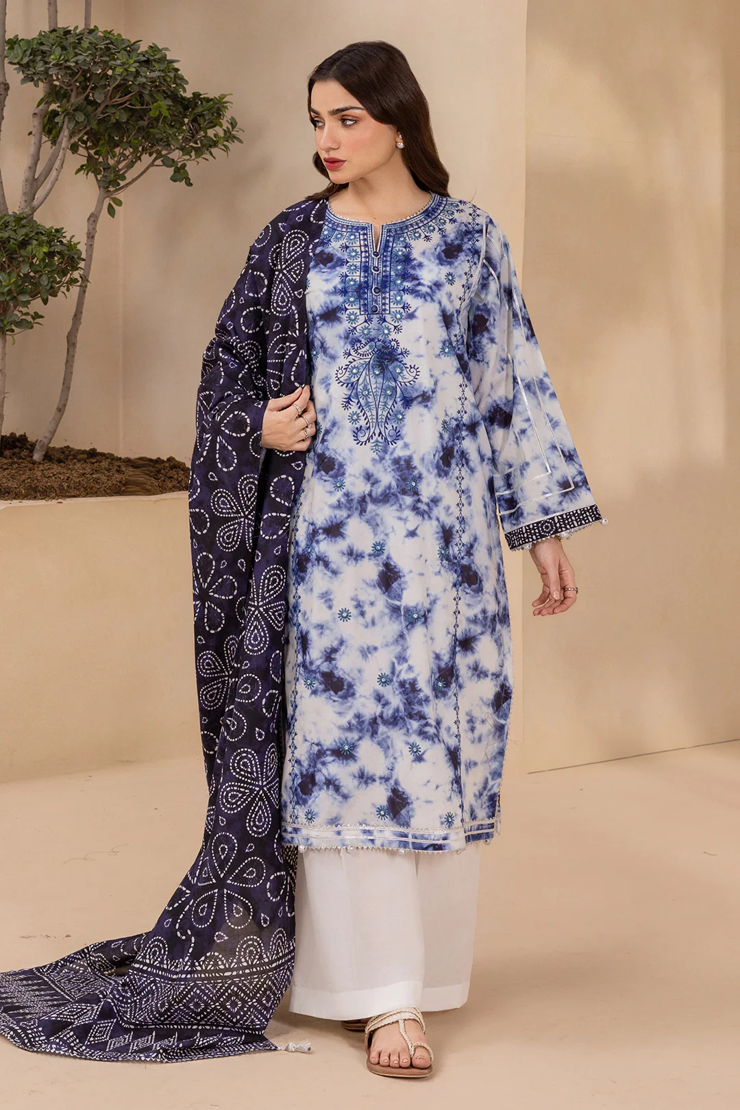 Embroidered Shirt Dupatta - 0740 - Image 3