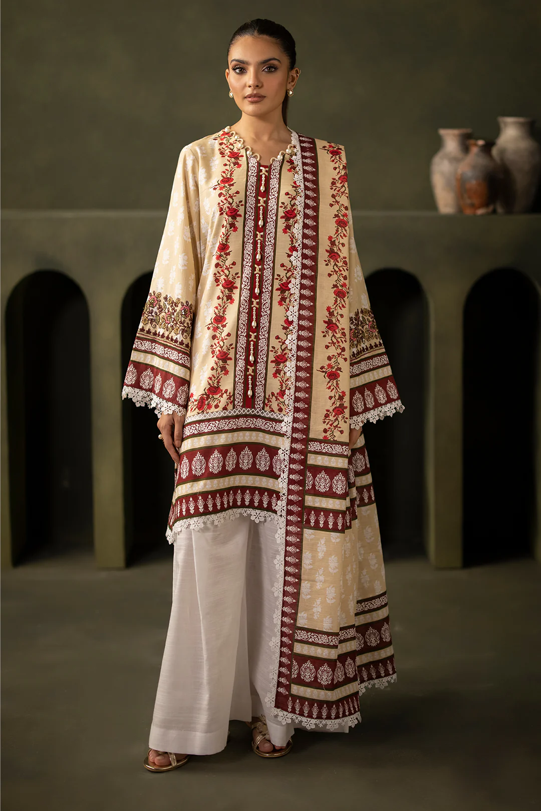 Embroidered Shirt Dupatta - 0171 - Image 2