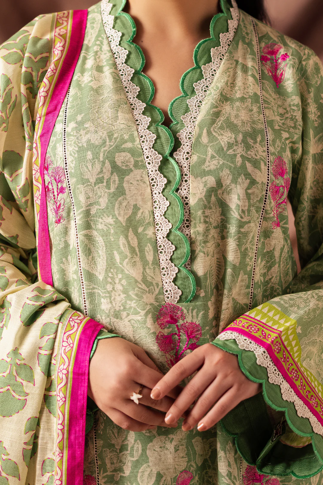 Embroidered Shirt Dupatta - 0266 - Image 4