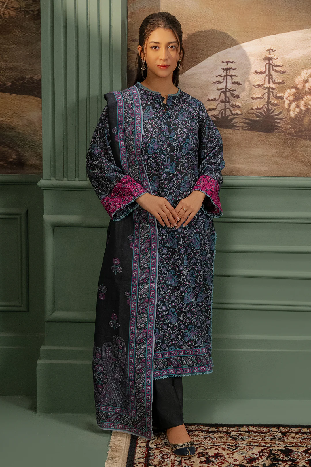 Embroidered Shirt Dupatta - 0347 - Image 2