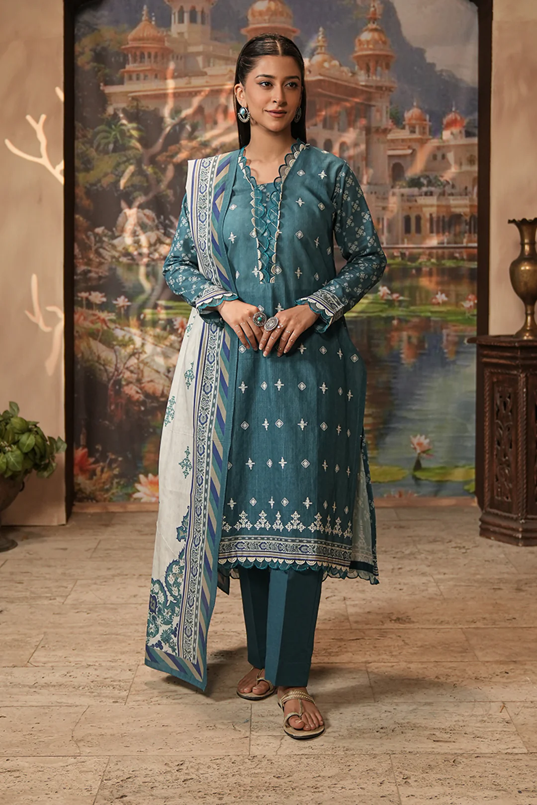 Embroidered Shirt Dupatta - 0350 - Image 2