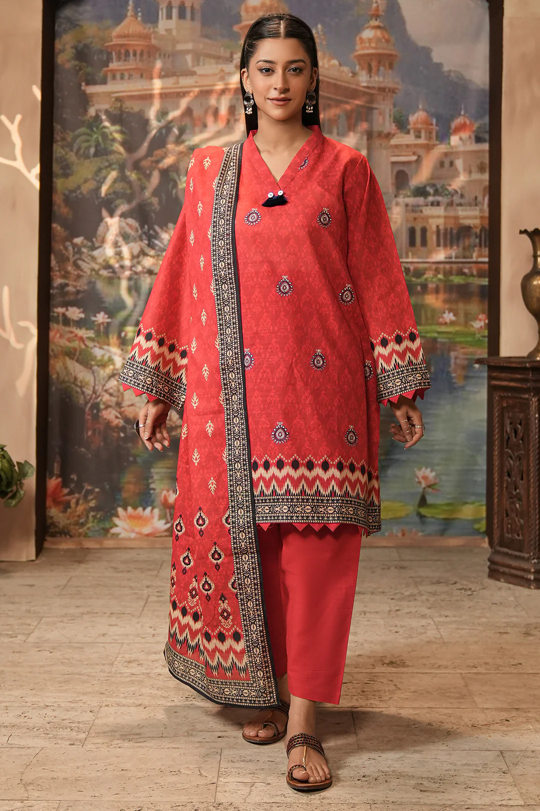Embroidered Shirt Dupatta - 0436 - Image 2