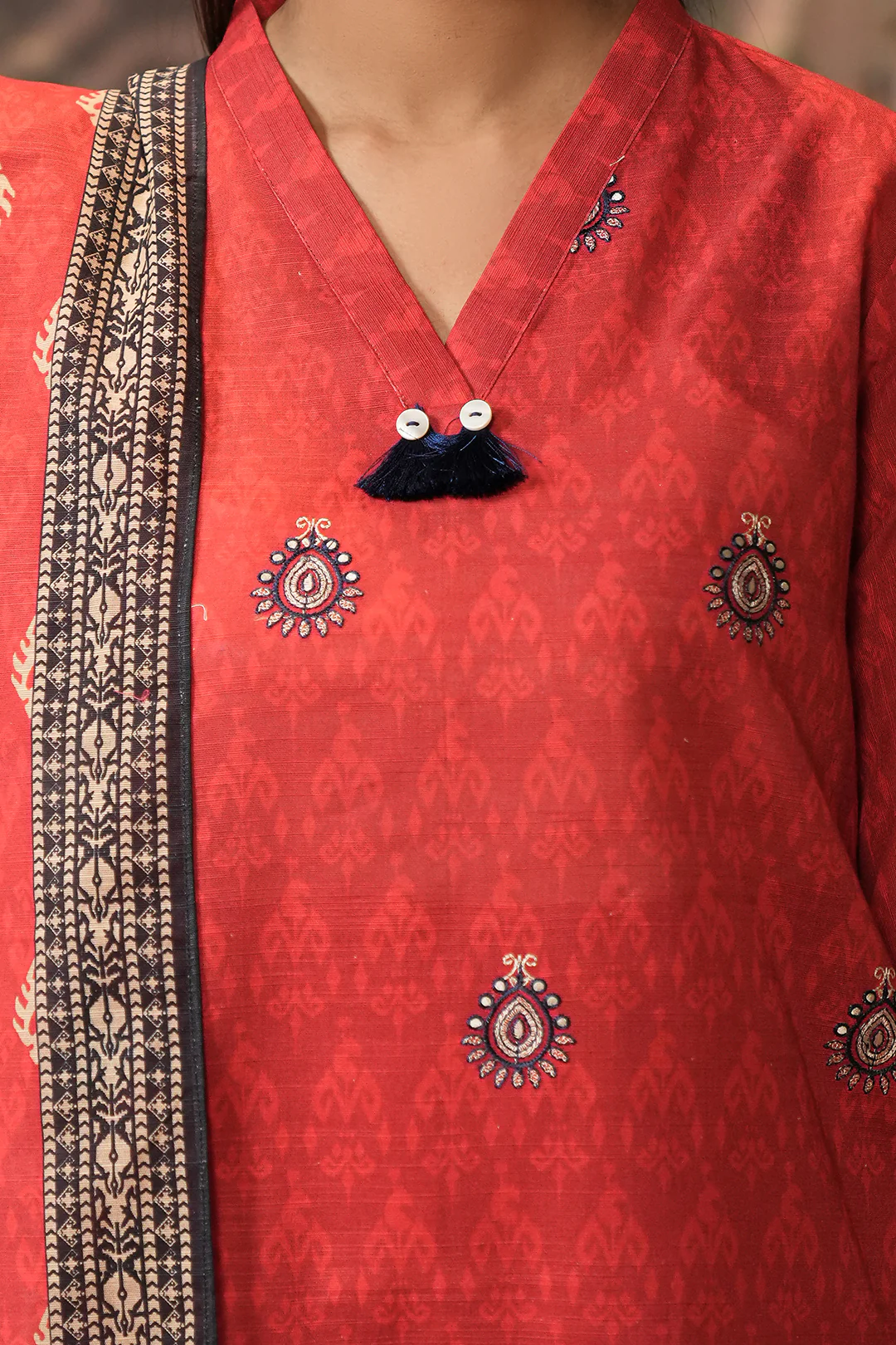 Embroidered Shirt Dupatta - 0436 - Image 4
