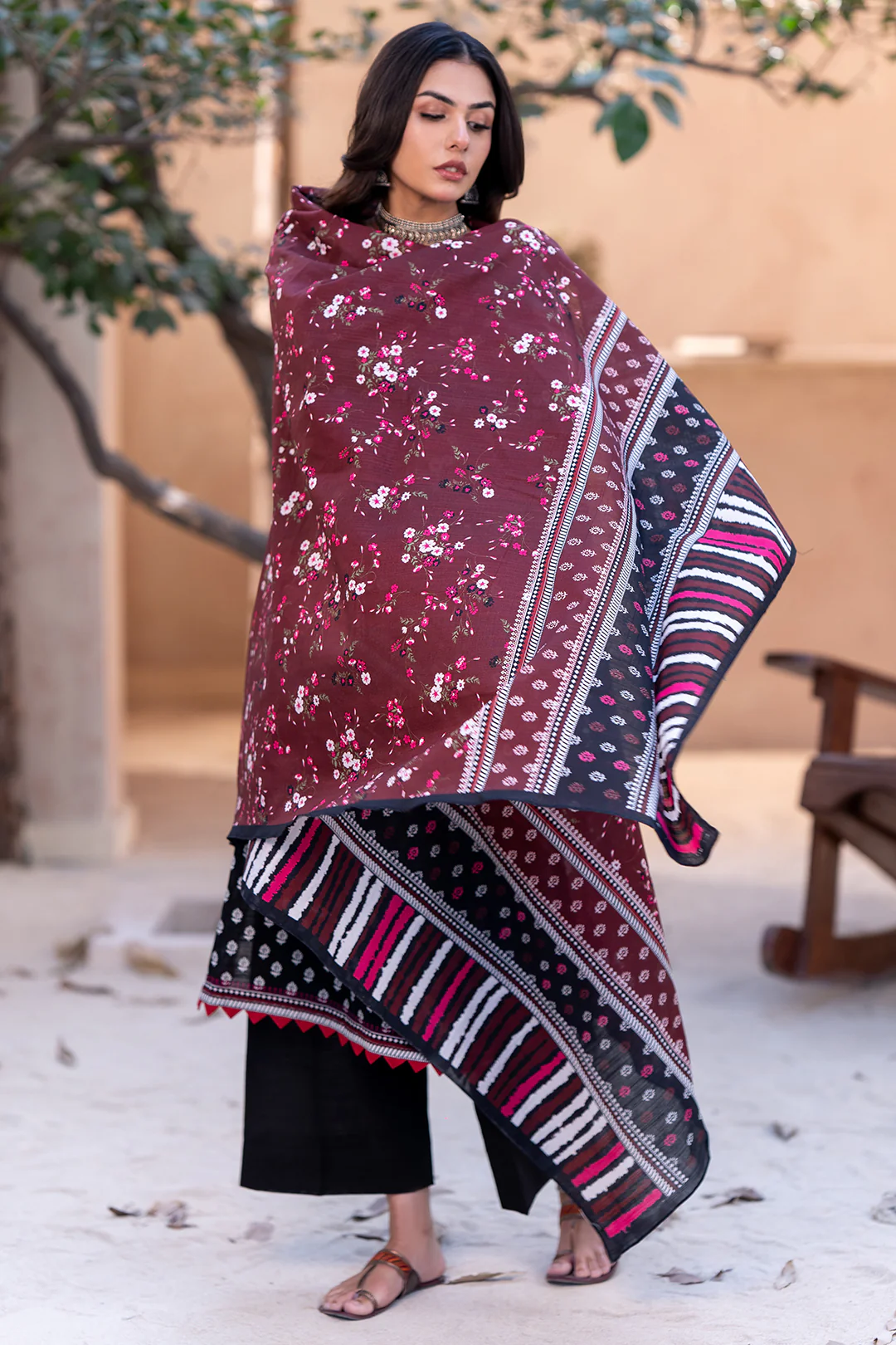 Embroidered Shirt Dupatta - 0505 - Image 3