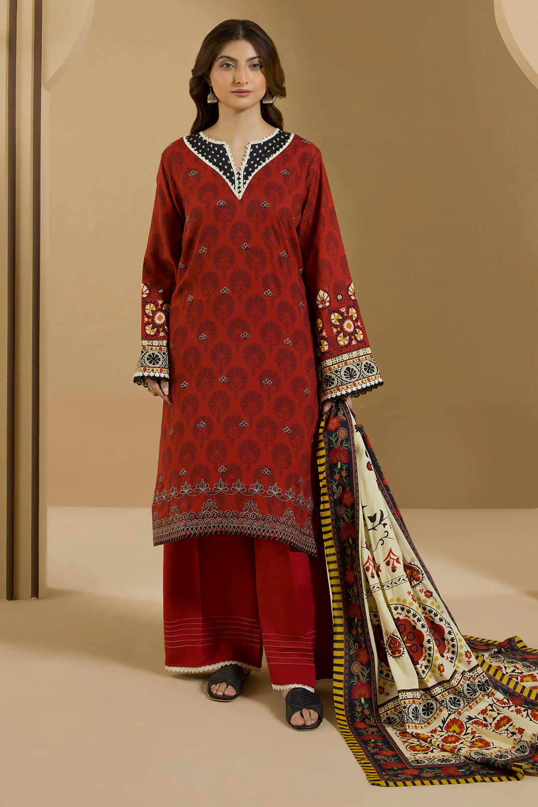 Embroidered Shirt Dupatta - 0254 - Image 2