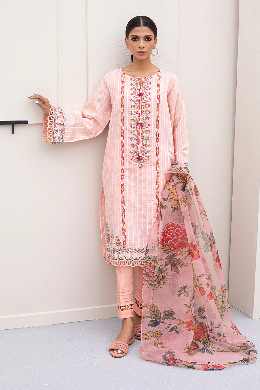 Embroidered Shirt Shalwar Dupatta - 0286 - Image 2