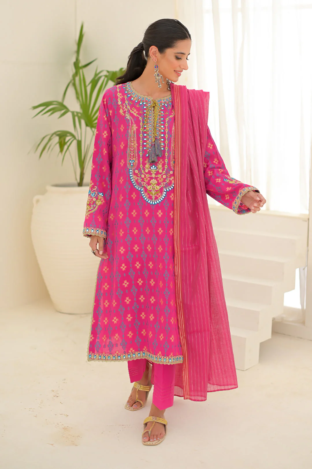 Embroidered Shirt Shalwar Dupatta - 0289 - Image 2