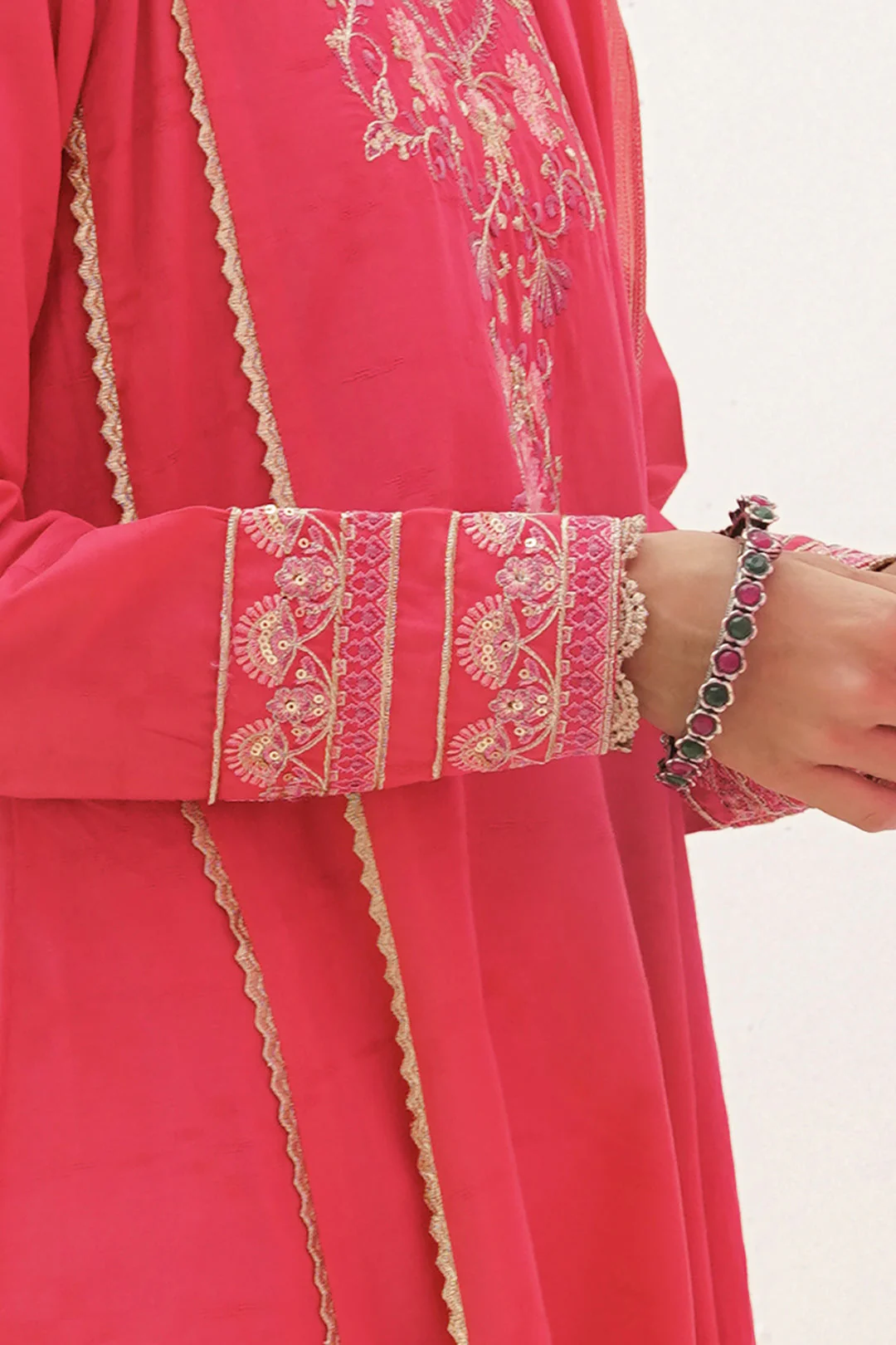 Embroidered Shirt Shalwar Dupatta - 0351 - Image 5