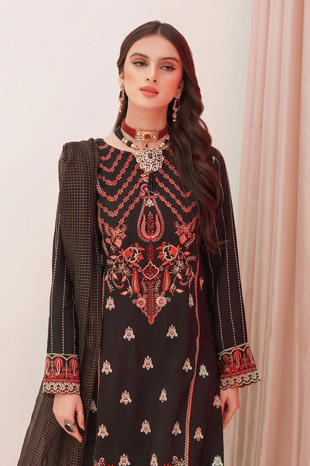 Embroidered Shirt Shalwar Dupatta - 0357 - Image 3