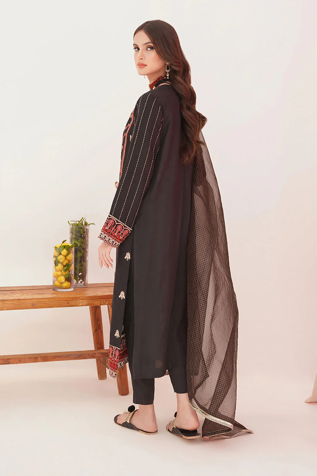 Embroidered Shirt Shalwar Dupatta - 0357 - Image 5