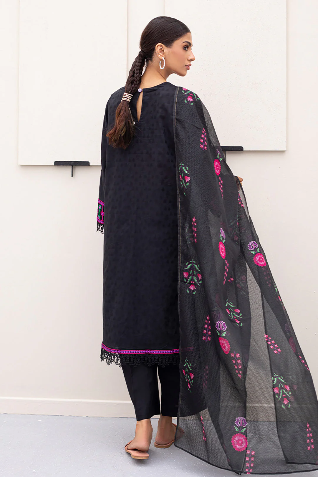 Embroidered Shirt Shalwar Dupatta - 0366 - Image 5