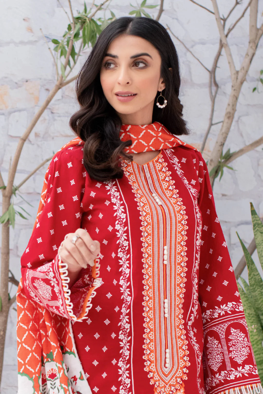 Embroidered Shirt Shalwar Dupatta - 0051 - Image 2