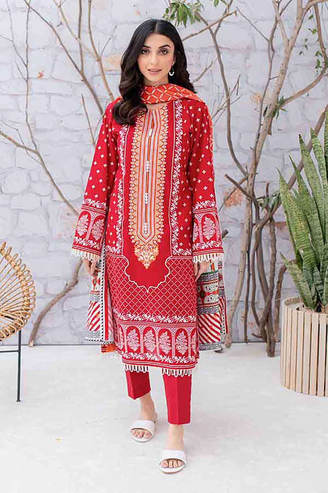 Embroidered Shirt Shalwar Dupatta - 0051 - Image 3