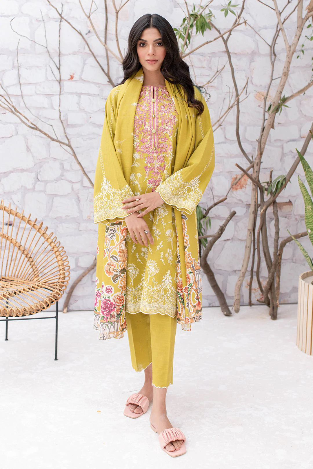 Embroidered Shirt Shalwar Dupatta - 0053 - Image 3
