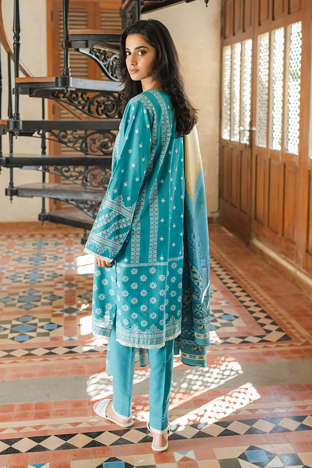 Embroidered Shirt Shalwar Dupatta - 0085 - Image 6