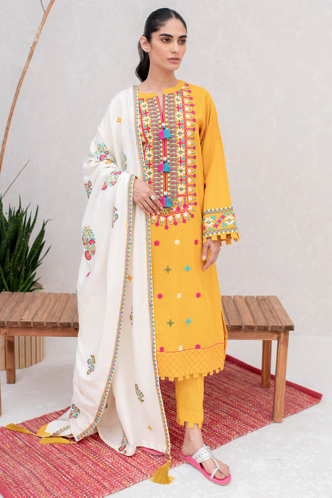 Embroidered Shirt Shalwar Dupatta - 0088 - Image 2