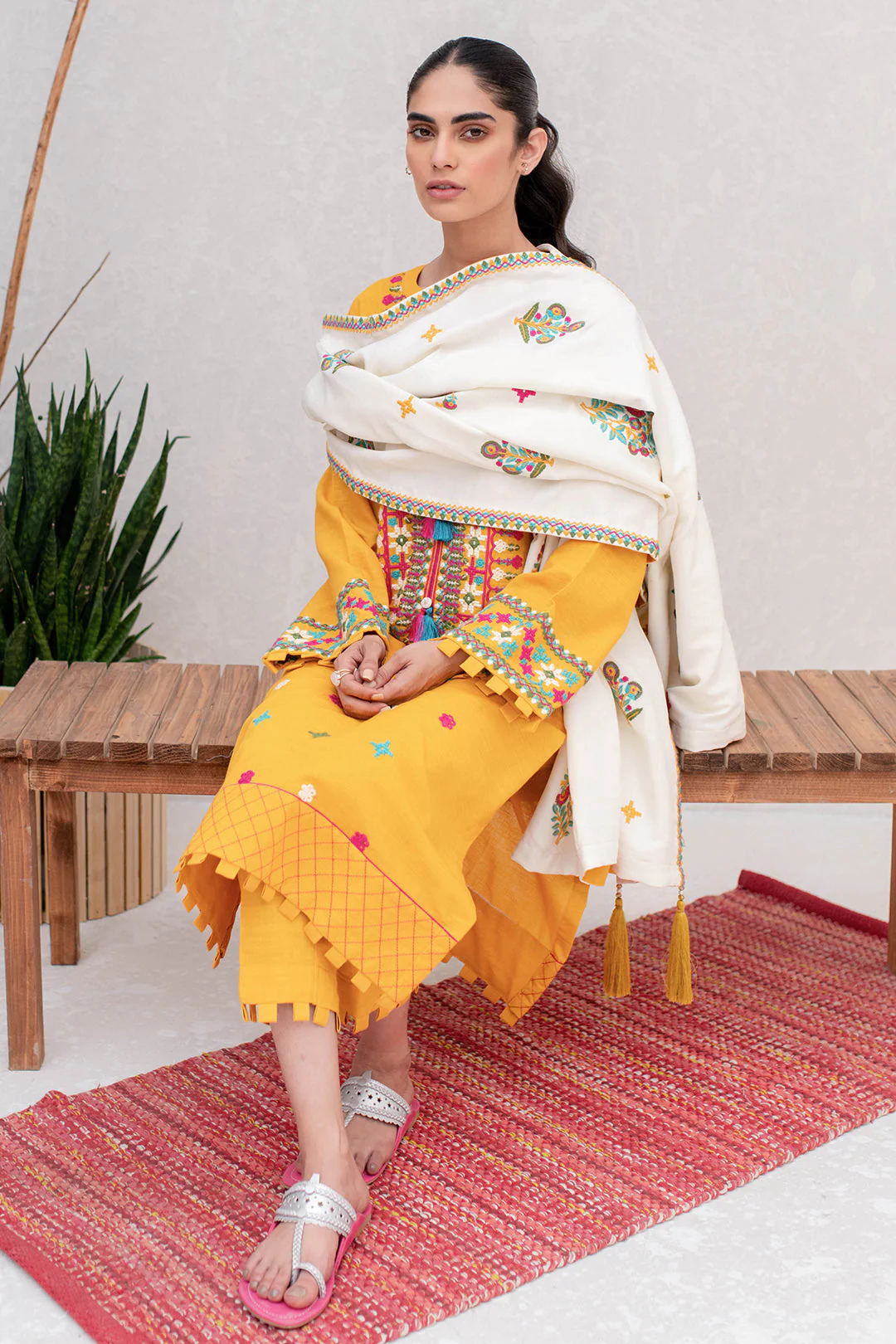 Embroidered Shirt Shalwar Dupatta - 0088 - Image 3