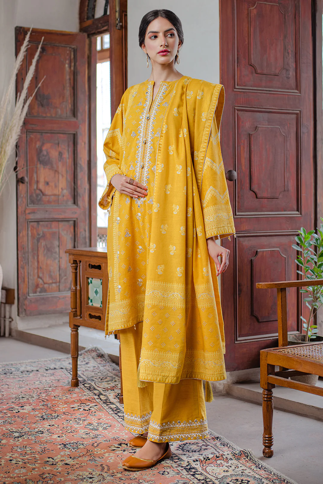 Embroidered Shirt Shalwar Dupatta - 0093 - Image 2
