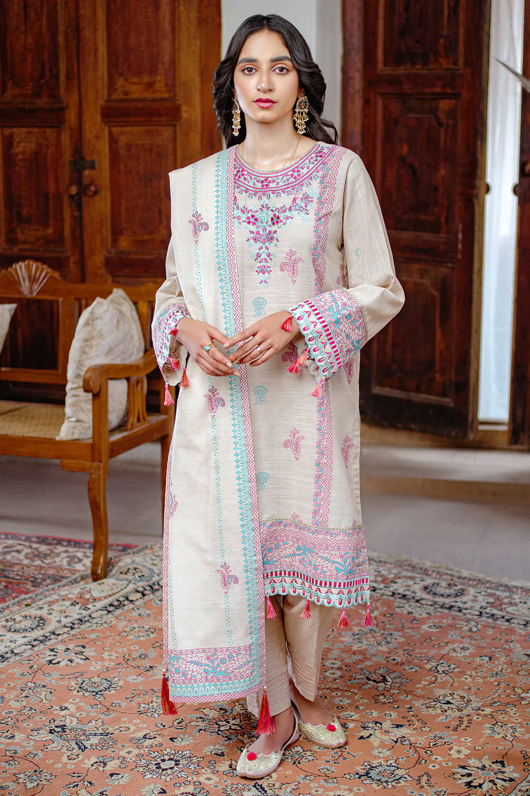 Embroidered Shirt Shalwar Dupatta - 0097 - Image 2