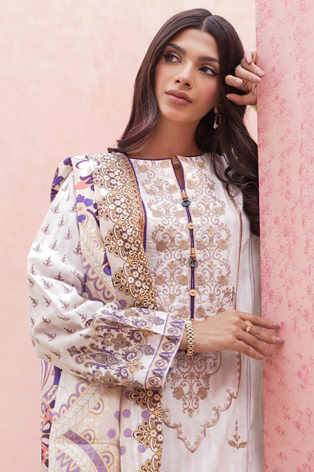 Embroidered Shirt Shalwar Dupatta - 0170 - Image 2