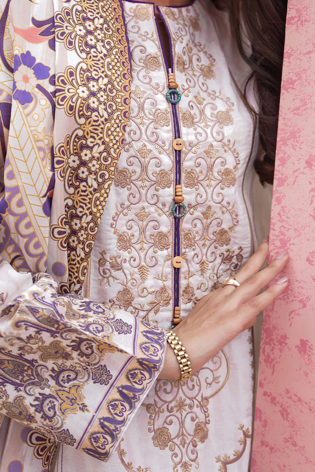 Embroidered Shirt Shalwar Dupatta - 0170 - Image 4