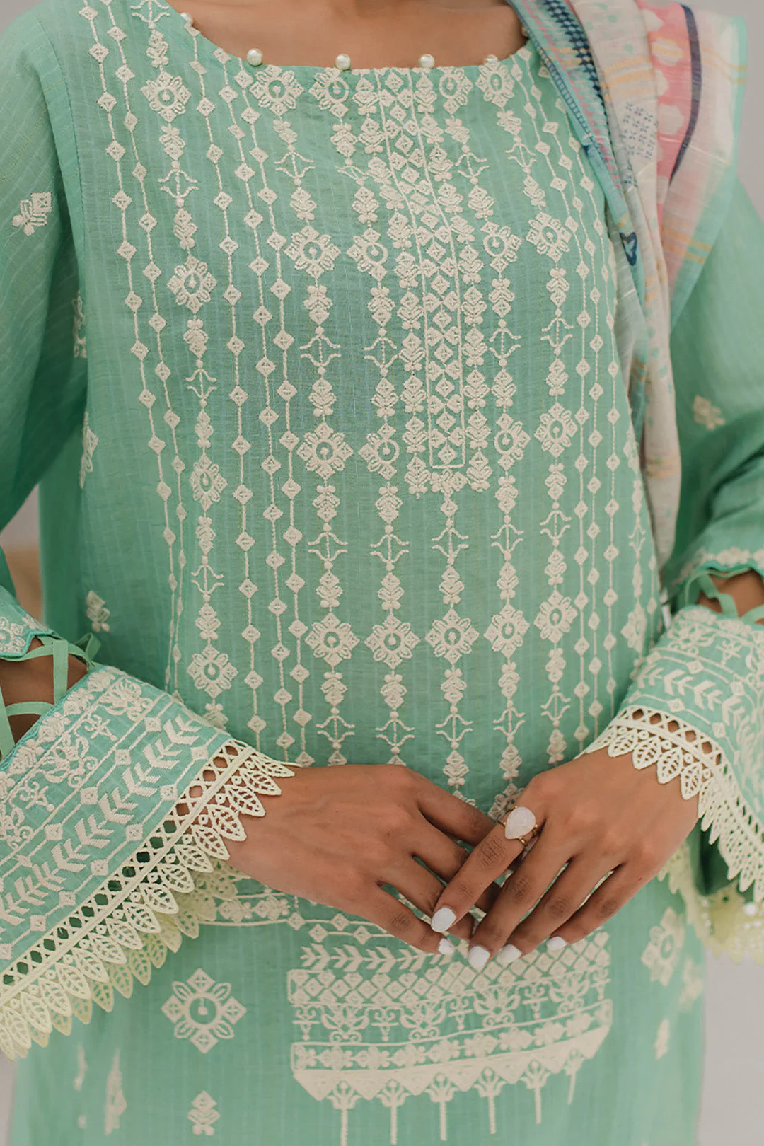 Embroidered Shirt Shalwar Dupatta - 0186 - Image 4
