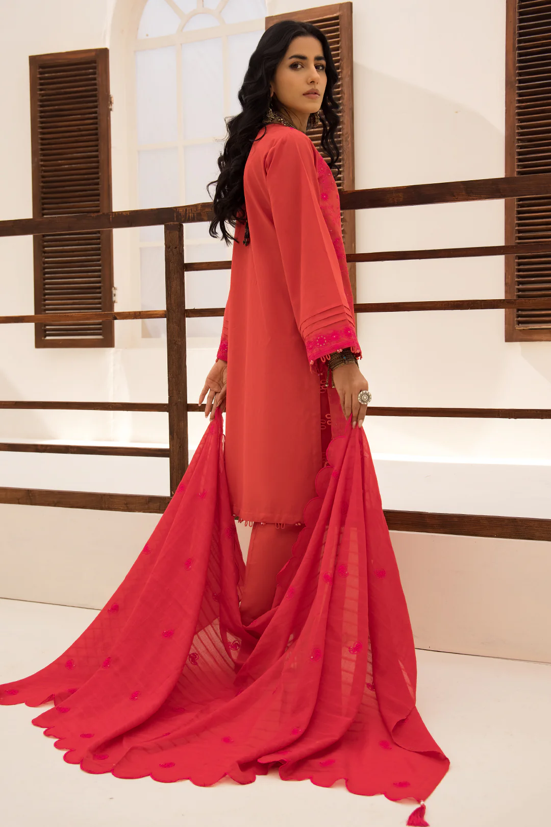 Embroidered Shirt Shalwar Dupatta - 0191 - Image 4