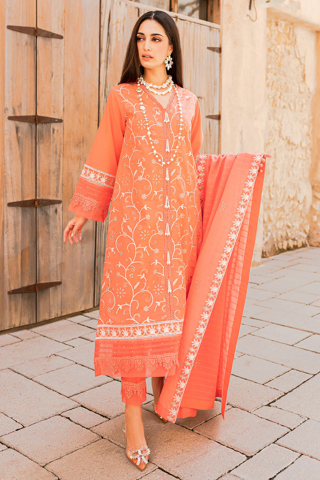 Embroidered Shirt Shalwar Dupatta - 0194 - Image 2