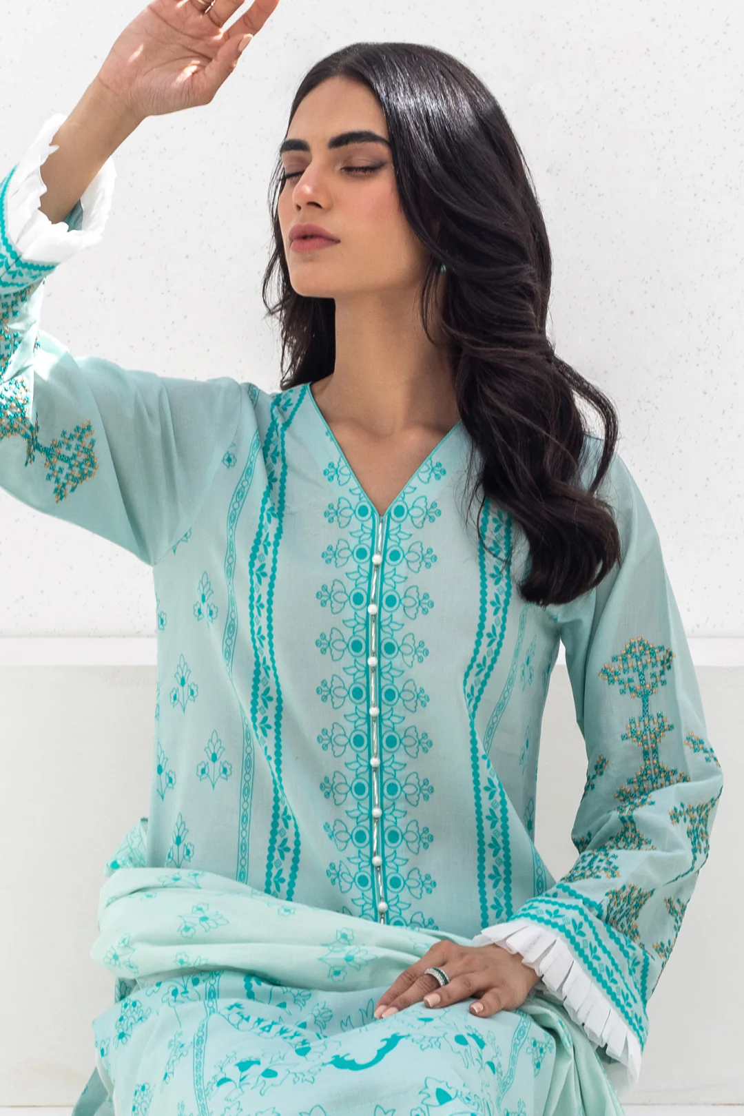 Embroidered Shirt Shalwar Dupatta - 0277 - Image 2