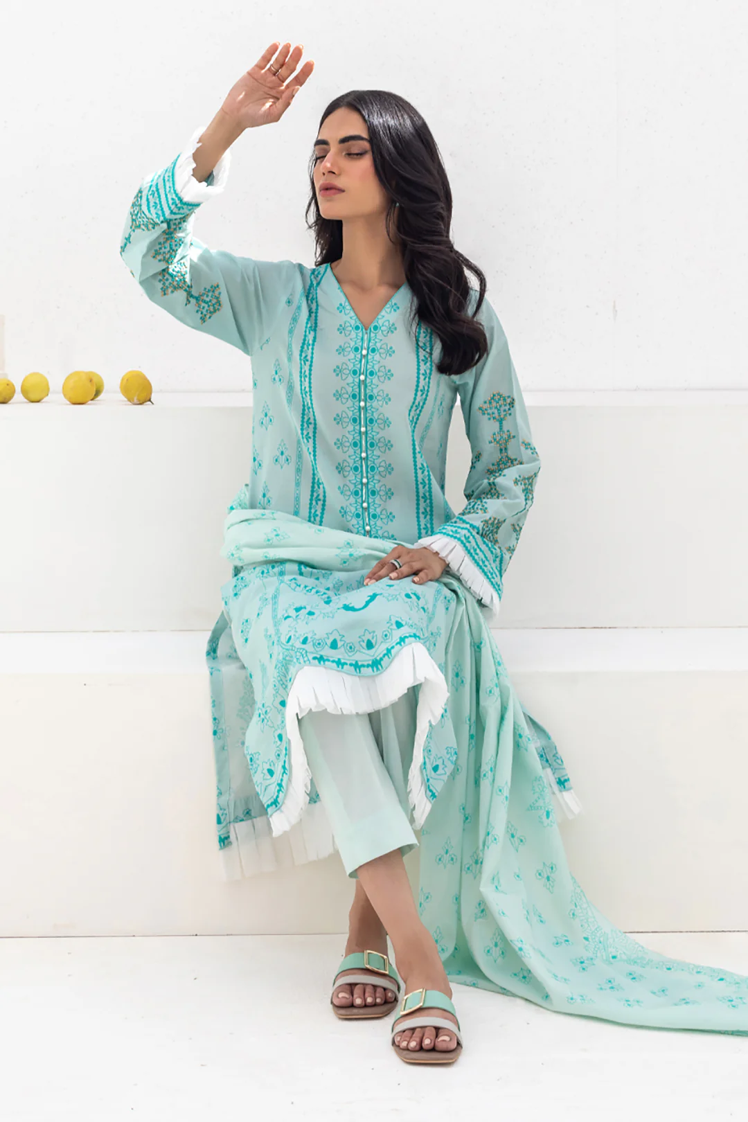 Embroidered Shirt Shalwar Dupatta - 0277 - Image 3
