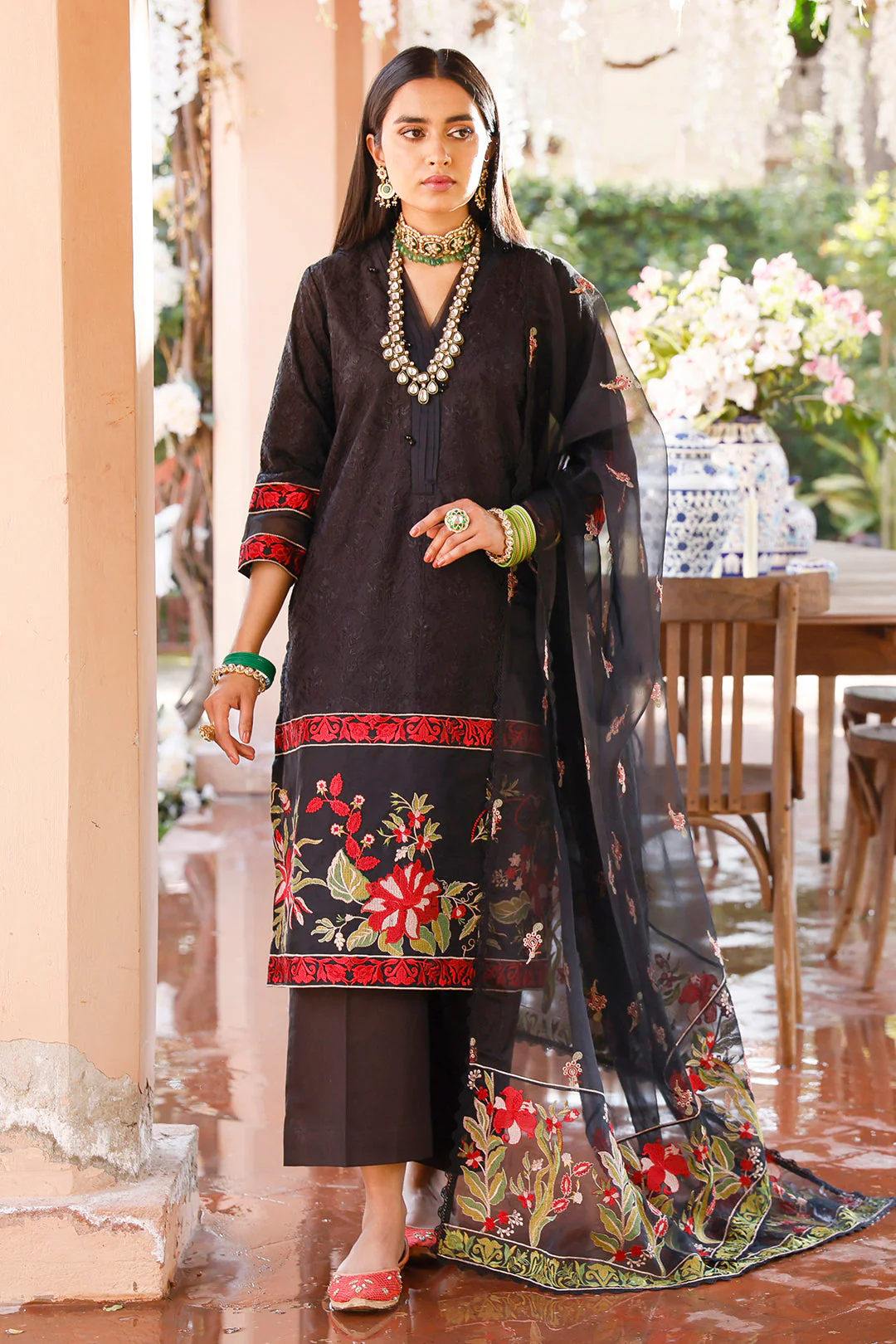 Embroidered Shirt Shalwar Dupatta - 0283 - Image 2