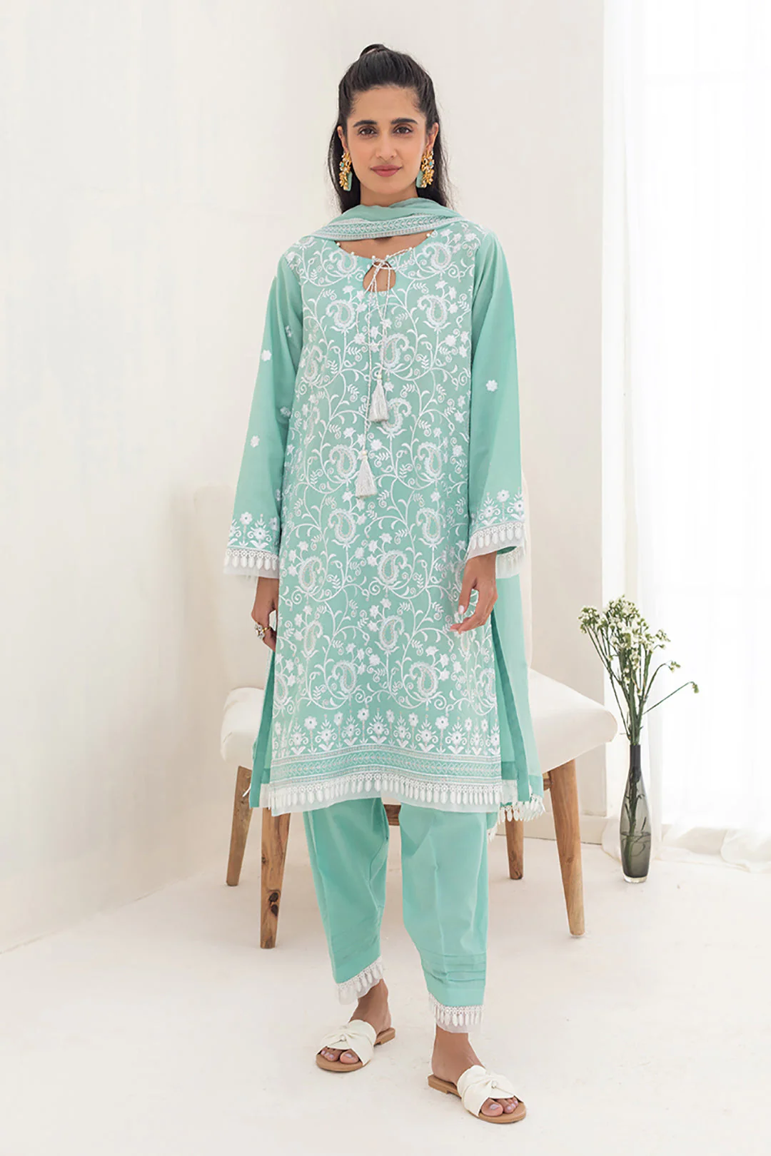 Embroidered Shirt Shalwar Dupatta - 0291 - Image 2