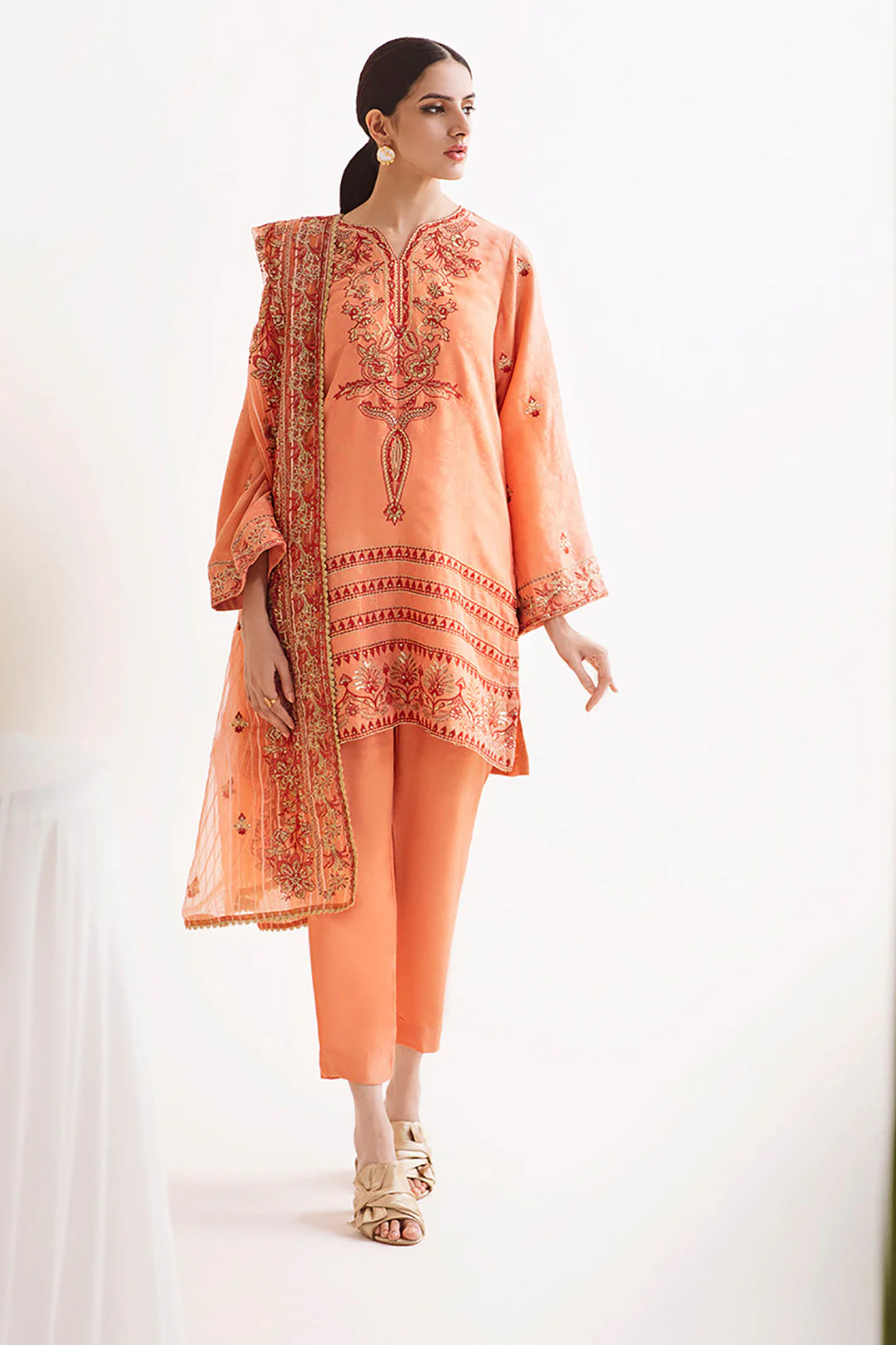Embroidered Shirt Shalwar Dupatta - 0296 - Image 2