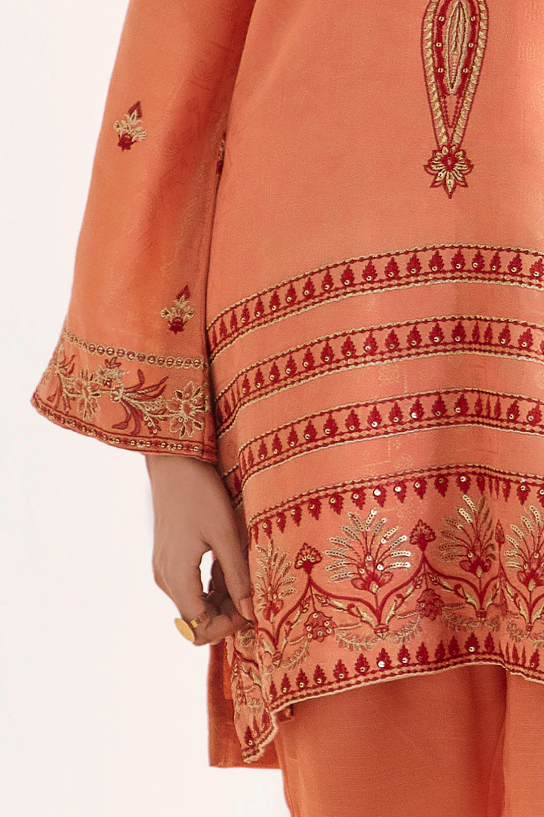 Embroidered Shirt Shalwar Dupatta - 0296 - Image 5