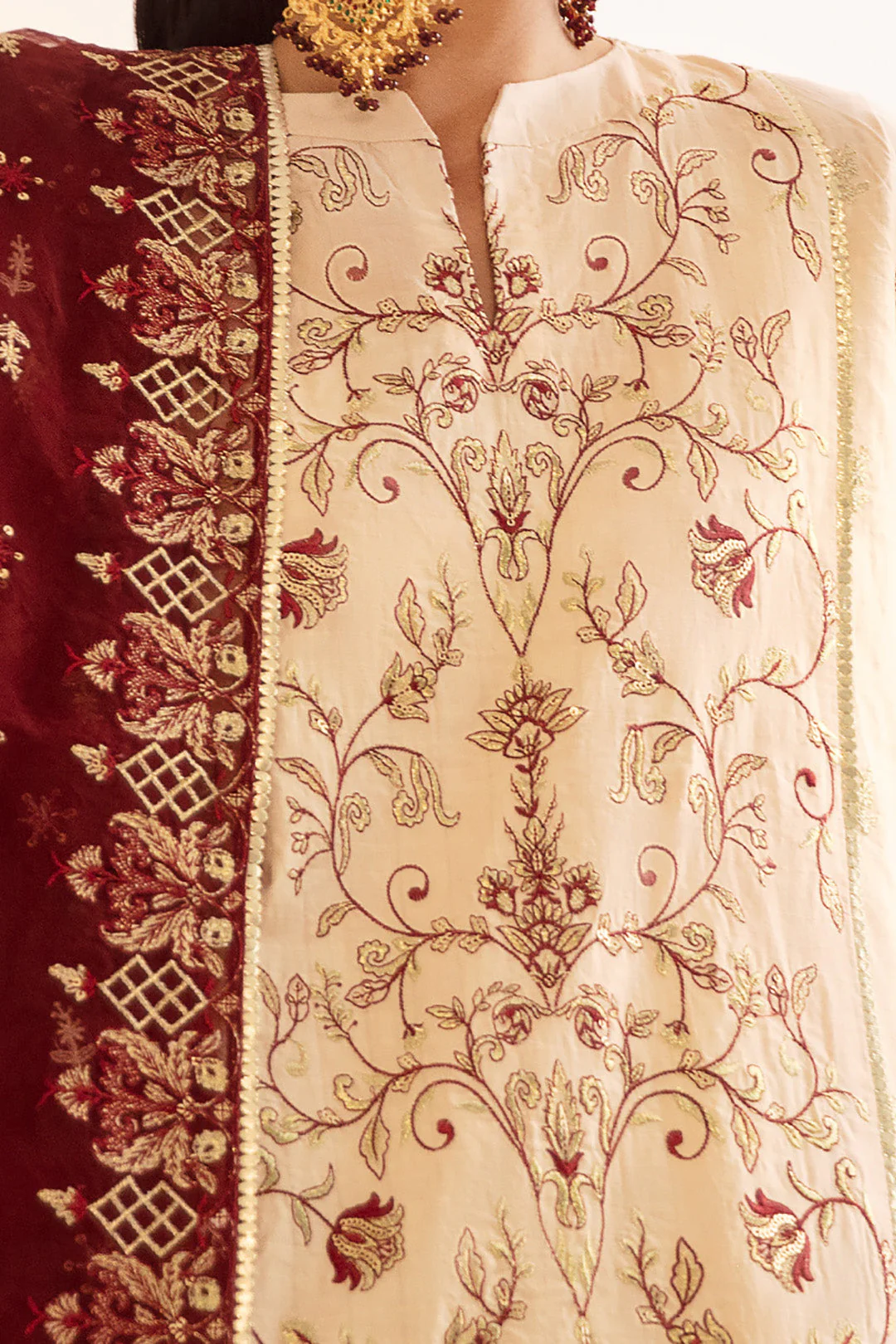 Embroidered Shirt Shalwar Dupatta - 0301 - Image 4