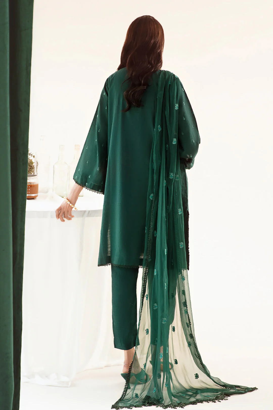 Embroidered Shirt Shalwar Dupatta - 0302 - Image 6